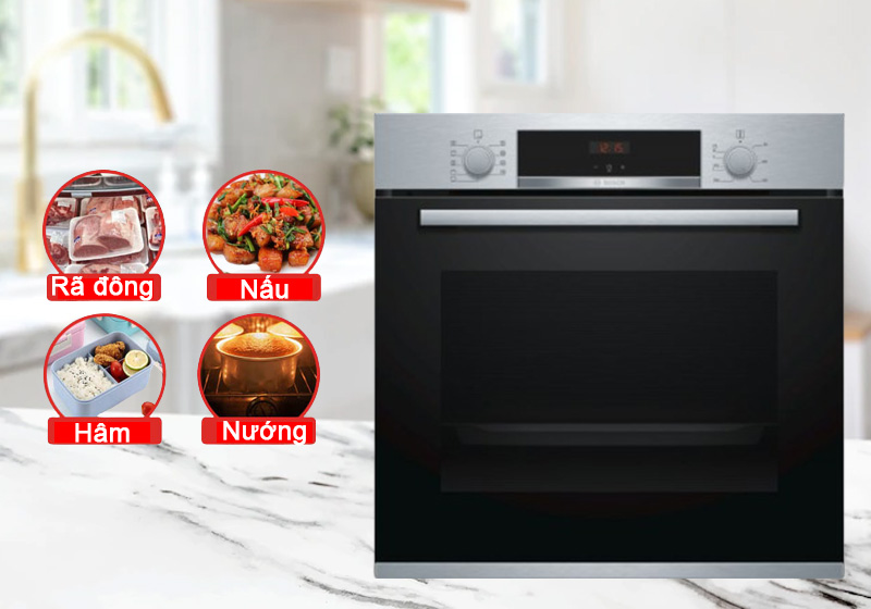 Lò nướng âm Bosch HBA534BS0A Bosch HBA534BS0A chế biến được nhiều món ăn
