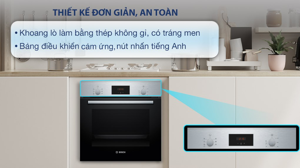 Lò nướng âm Bosch HBF133BS0A Lò nướng lắp âm Bosch HMH.HBF133BS0A - Thiết kế