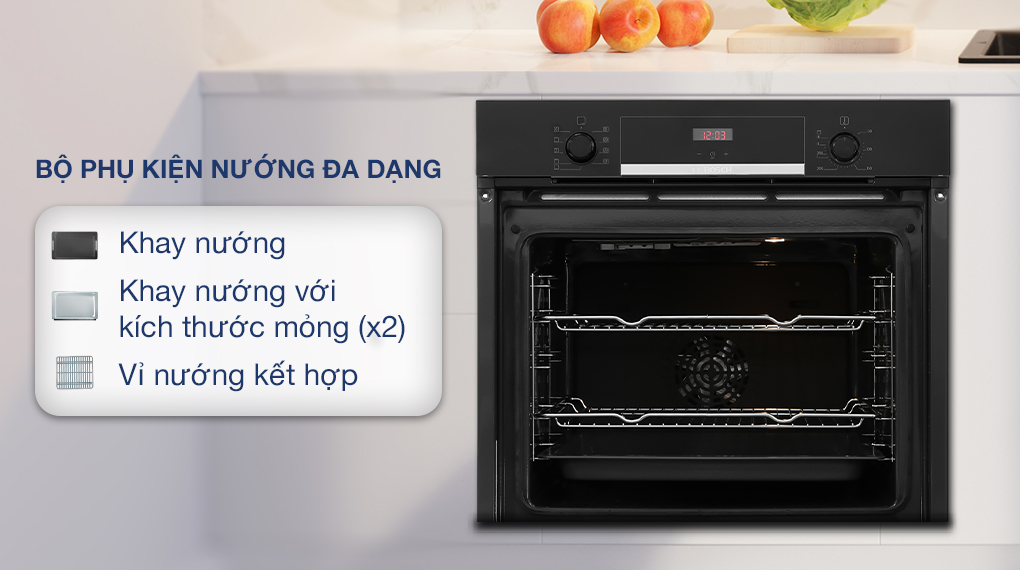 Lò nướng âm Bosch HBS534BB0B Lò nướng âm Bosch HBS534BB0B 71 lít - Bộ phụ kiện nướng