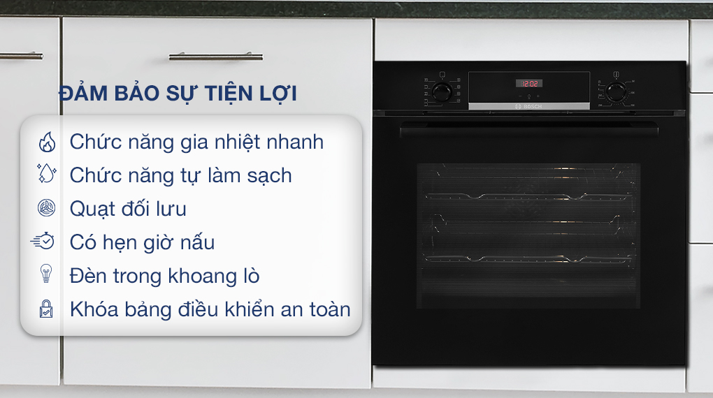 Lò nướng âm Bosch HBS534BB0B Lò nướng âm Bosch HBS534BB0B 71 lít - Tiện ích