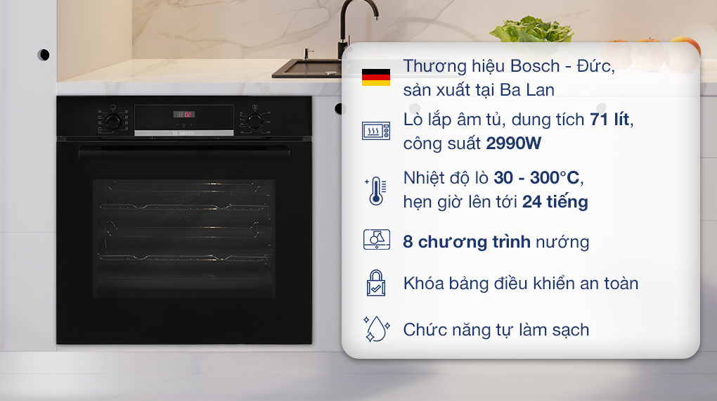 Lò nướng âm Bosch HBS534BB0B Lò nướng âm Bosch HBS534BB0B