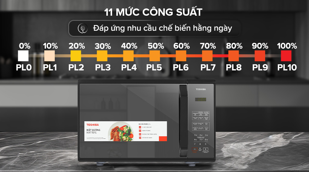 Lò vi sóng Toshiba MM-EM25PE(BM) 25 lít - 11 mức công suất Lò vi sóng Toshiba MM-EM25PE(BM) 25 lít - 11 mức công suất