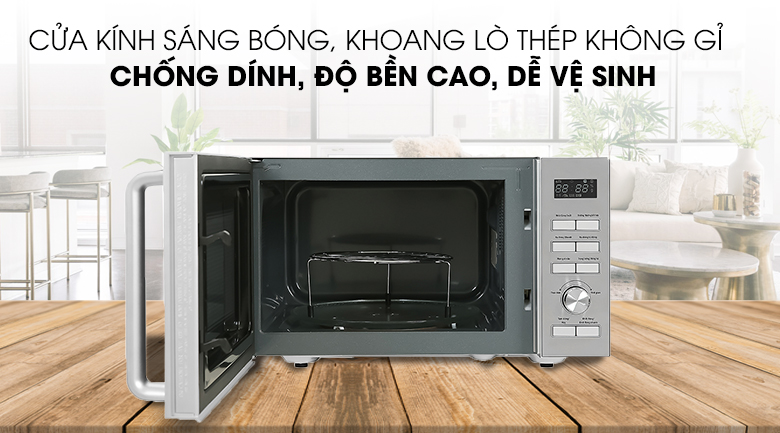 Lò vi sóng có nướng Galanz D90D25ETL-ZWA 25 lít Chất liệu khoang lò của Lò vi sóng Galanz D90D25ETL-ZWA 25 lít