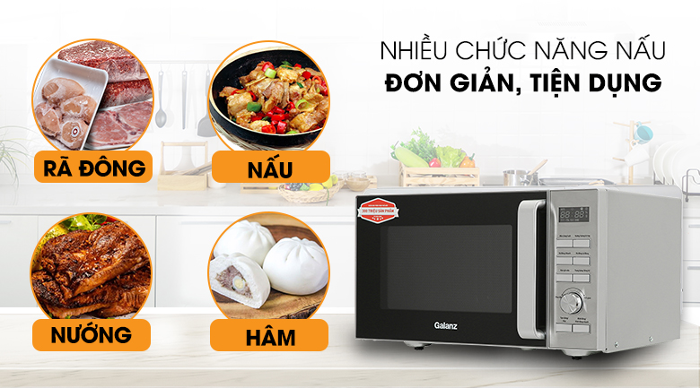 Lò vi sóng có nướng Galanz D90D25ETL-ZWA 25 lít Chức năng Lò vi sóng Galanz D90D25ETL-ZWA 25 lít
