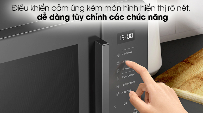 Lò vi sóng Samsung MG30T5018CK/SV 30 lít - Bảng điều khiển cảm ứng kèm màn hình hiển thị rõ nét Lò vi sóng Samsung MG30T5018CK/SV 30 lít - Bảng điều khiển cảm ứng kèm màn hình hiển thị rõ nét