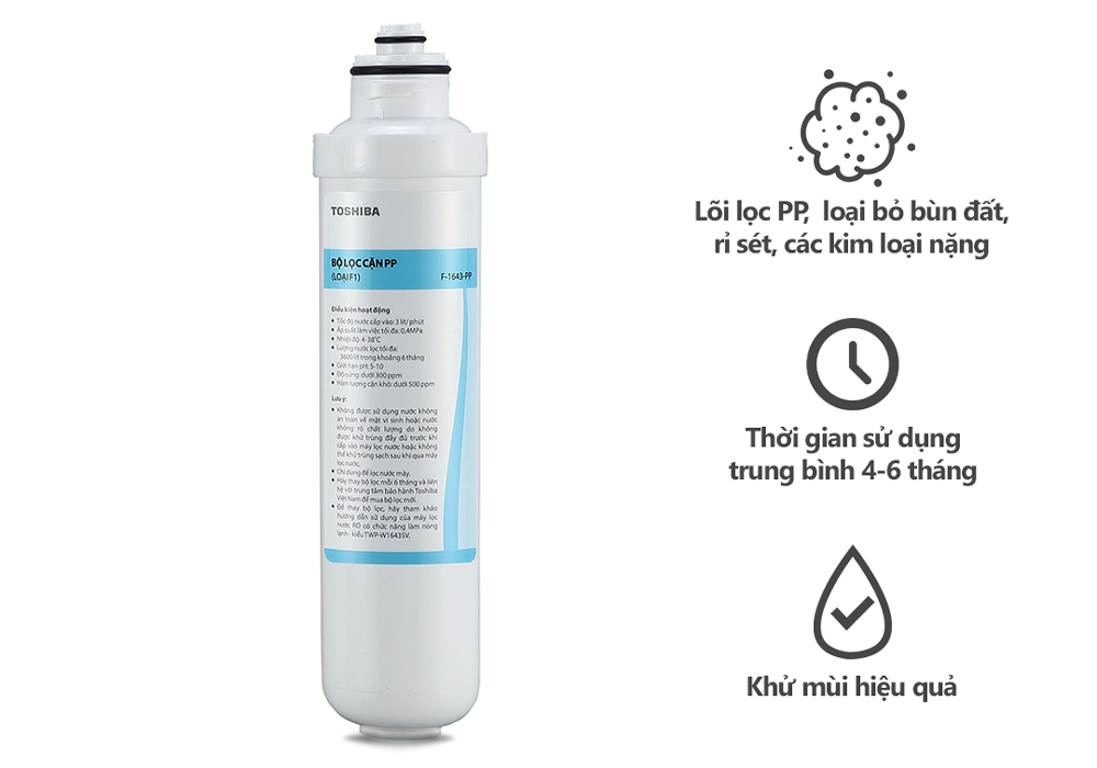 Lõi lọc Toshiba số 1 F-1643-PP lọc nước hiệu quả
