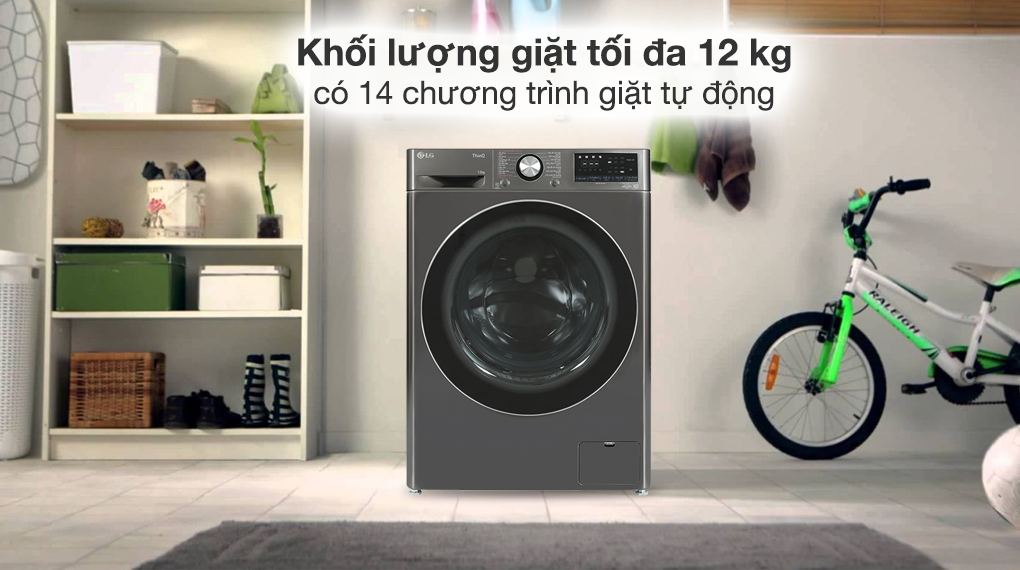 Máy giặt LG AI DD Inverter 12 kg FV1412S3B - Khối lượng giặt và chương trình giặt Máy Giặt LG Inverter 12 kg FV1412S3B Máy giặt LG AI DD Inverter 12 kg FV1412S3B - Khối lượng giặt và chương trình giặt