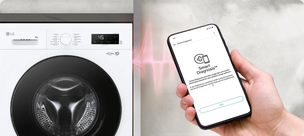 Máy Giặt LG Inverter 9 kg FB1209S5W Tính năng Smart Diagnosis trên LG FB1209S5W