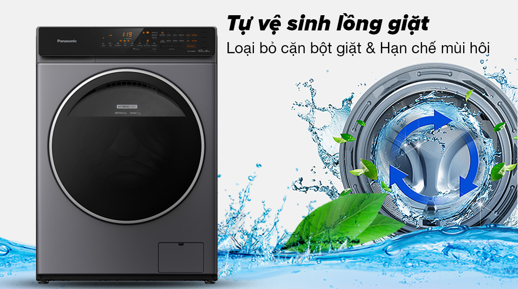 Máy giặt sấy Panasonic Inverter 10 kg NA-S106FC1LV - Tự vệ sinh lồng giặt giúp loại bỏ cặn bẩn, hạn chế mùi hôi Máy Giặt Sấy Panasonic 10/6 kg NA-S106FC1LV Máy giặt sấy Panasonic Inverter 10 kg NA-S106FC1LV - Tự vệ sinh lồng giặt giúp loại bỏ cặn bẩn, hạn chế mùi hôi