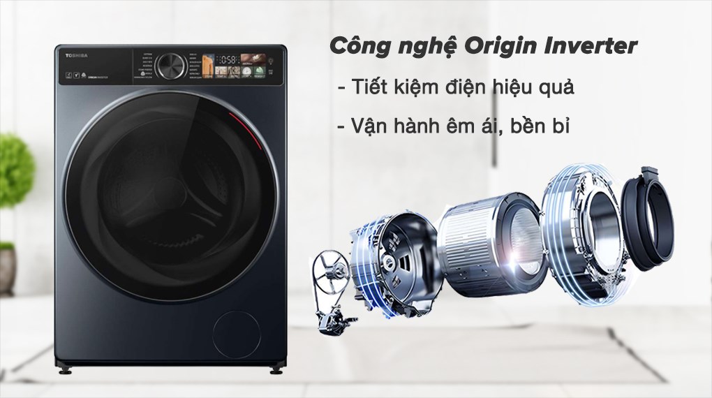 Máy giặt sấy Toshiba Inverter giặt 10,5 kg - sấy 7 kg TWD-T25BZU115MWV(MG) - Công nghệ Origin Inverter tiết kiệm điện năng, vận hành êm ái Máy Giặt Sấy Toshiba 10.5/7 kg TWD-T25BZU115MWV(MG) Máy giặt sấy Toshiba Inverter giặt 10,5 kg - sấy 7 kg TWD-T25BZU115MWV(MG) - Công nghệ Origin Inverter tiết kiệm điện năng, vận hành êm ái