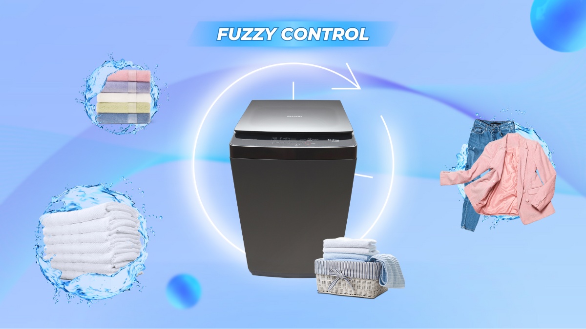 Máy Giặt Sharp 10 kg ES-Y100HV-S Công nghệ Fuzzy Control thông minh hỗ trợ chăm sóc quần áo, tiết kiệm nước