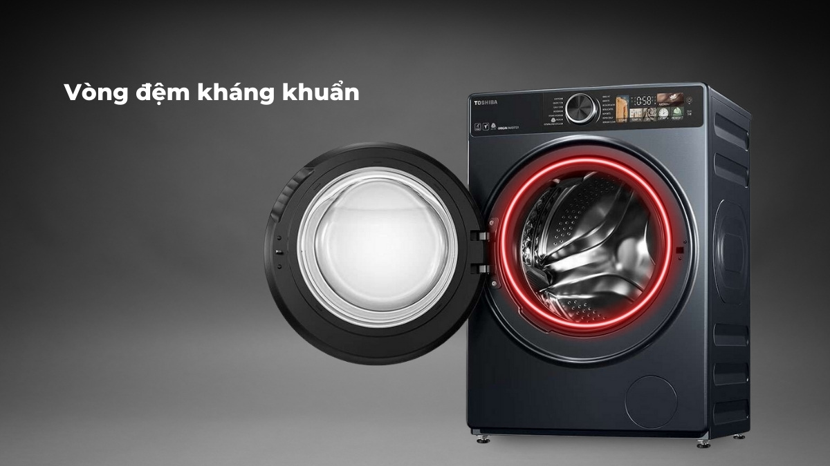 Máy Giặt Toshiba 10.5 kg TW-T25BZU115MWV(MG) Vòng đệm kháng khuẩn đảm bảo quần áo được làm sạch hiệu quả
