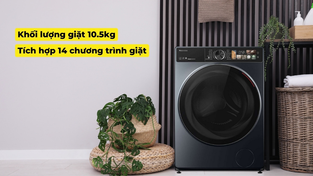 Máy Giặt Toshiba 10.5 kg TW-T25BZU115MWV(MG) Khối lượng giặt lớn đáp ứng nhu cầu giặt giũ cao