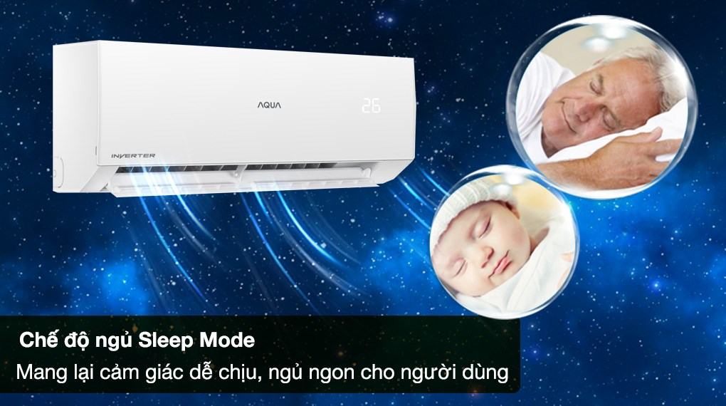 Máy Lạnh Aqua Inverter 2 HP AQA-RV18QE Máy lạnh AQUA Inverter 2 HP AQA-RV18QE - Chế độ ngủ Sleep Mode mang lại giấc ngủ ngon cho người dùng