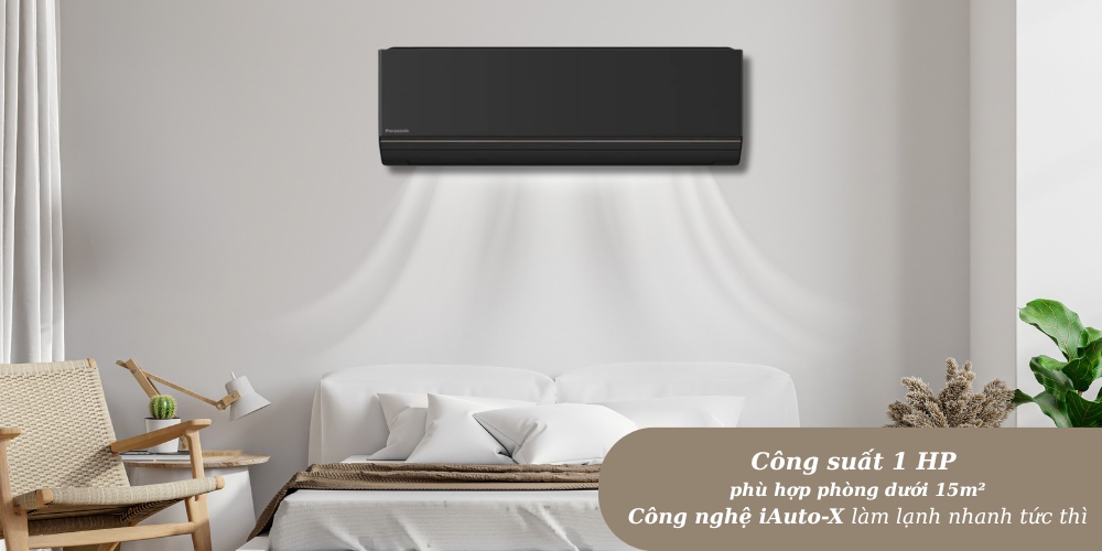 Máy Lạnh Panasonic Inverter 1 HP CU/CS-AU9BKH-8 Máy Lạnh Panasonic CU/CS-AU9BKH-8 làm lạnh nhanh tức thì