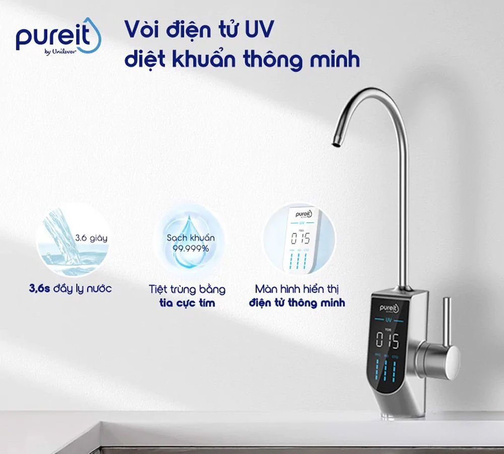 Máy Lọc Nước Unilever Pureit Delica UR5840 Vòi UV diệt khuẩn máy lọc nước Unilever Pureit Delica UR5840 