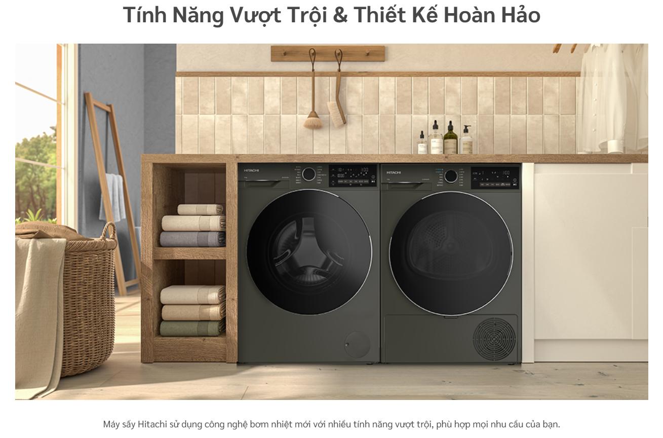 td-100xfvem-2 Máy Sấy Bơm Nhiệt Hitachi Inverter 10 Kg TD-100XFVEM Máy sấy bơm nhiệt Hitachi Inverter 10 kg TD-100XFVEM