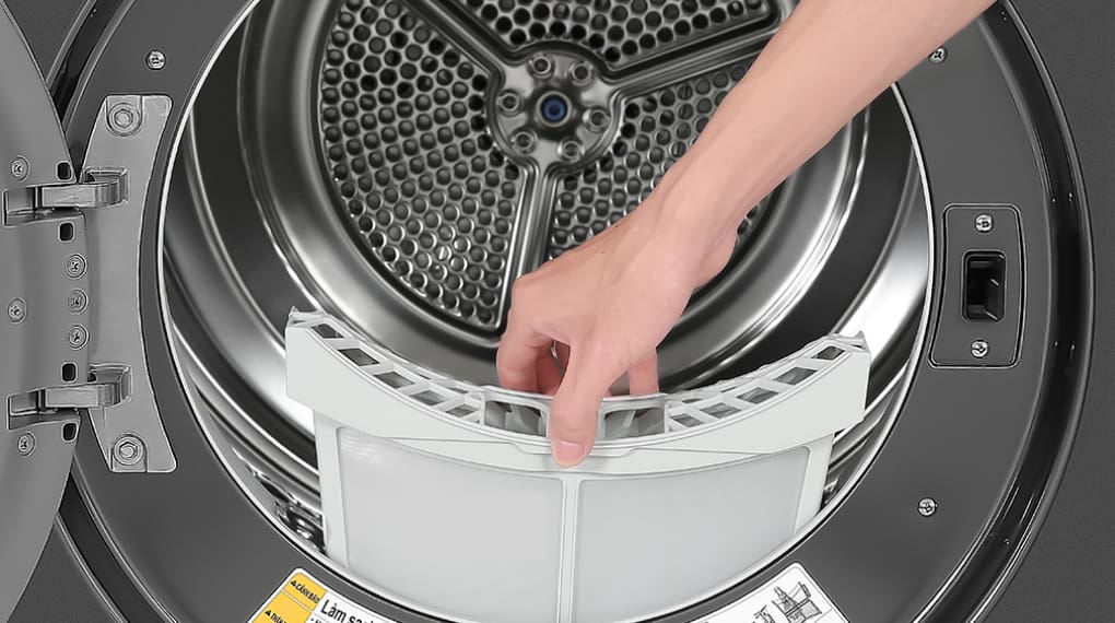 Máy sấy bơm nhiệt LG 10.5 Kg DVHP50P - Bộ lọc kép Máy Sấy Bơm Nhiệt LG 10.5 Kg DVHP50P Máy sấy bơm nhiệt LG 10.5 Kg DVHP50P - Bộ lọc kép