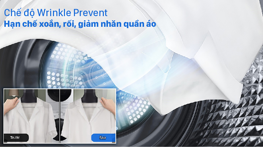 Máy sấy bơm nhiệt Samsung 9 kg DV90TA240AX/SV - Chế độ Wrinkle Prevent Máy Sấy Bơm Nhiệt Samsung 9 Kg DV90TA240AX/SV Máy sấy bơm nhiệt Samsung 9 kg DV90TA240AX/SV - Chế độ Wrinkle Prevent