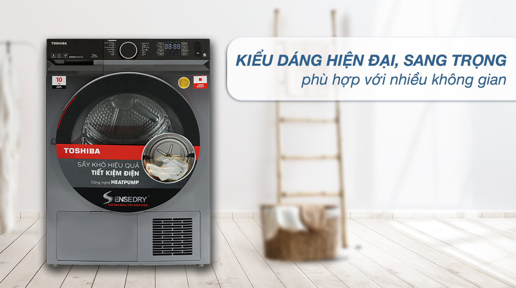 Máy Sấy Bơm Nhiệt Toshiba 10 Kg TD-BK110GHV(MK) Máy sấy bơm nhiệt Toshiba 10 kg TD-BK110GHV(MK) - Tổng quan thiết kế