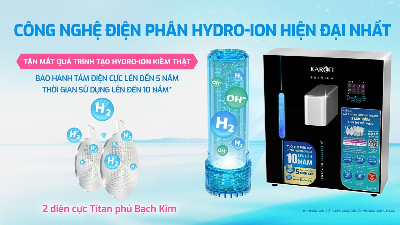 Máy chuyển đổi Hydro-ion kiềm Karofi KAE-S18 KAE-S18