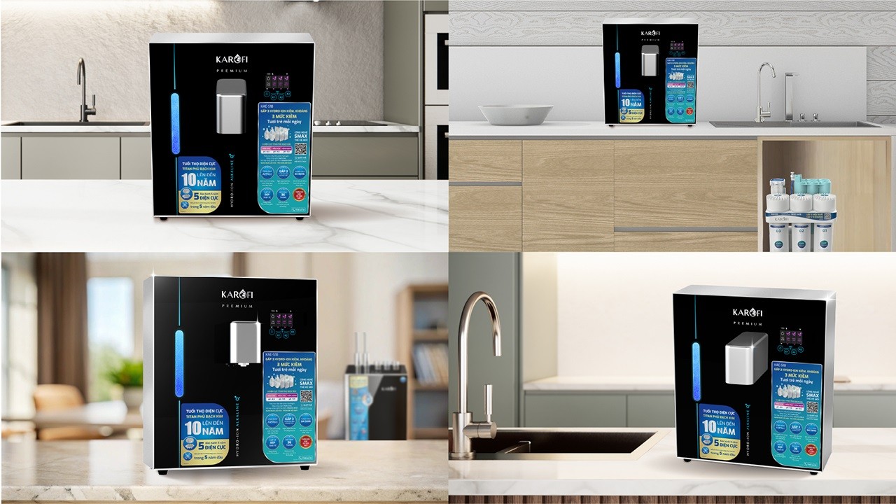 Máy chuyển đổi Hydro-ion kiềm Karofi KAE-S18 Máy chuyển đổi Hydro-ion kiềm Karofi