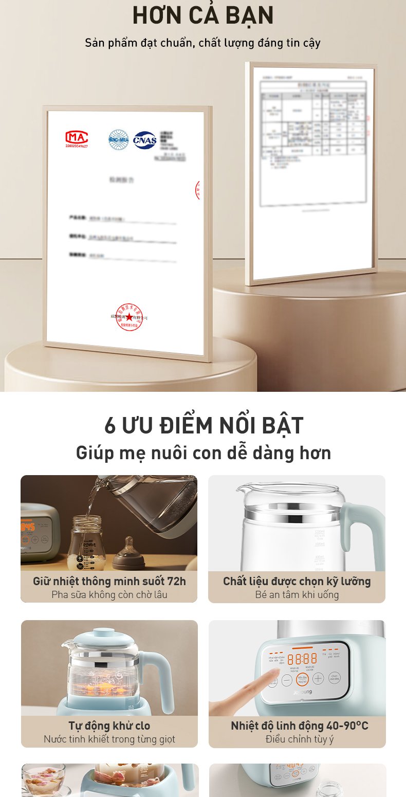 Máy đun nước pha sữa thông minh cho bé Joyoung 1.2 lít JBM-530-BL Máy đun nước pha sữa thông minh cho bé Joyoung 1.2 lít JBM-530-BL