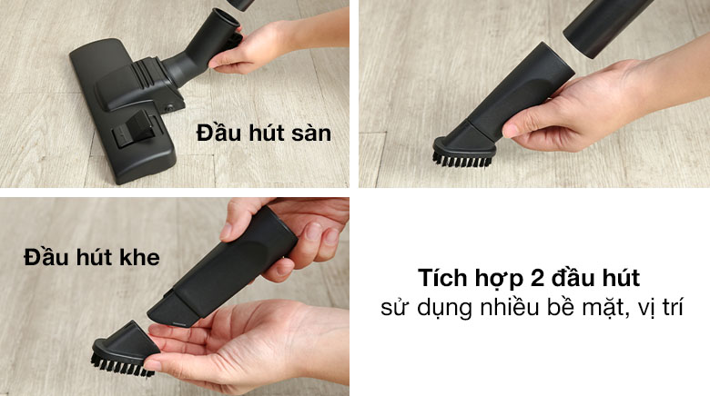 Trang bị 2 đầu hút - Máy hút bụi Samsung VC18M2120SB/SV Máy hút bụi Samsung VC18M2120SB/SV Trang bị 2 đầu hút - Máy hút bụi Samsung VC18M2120SB/SV
