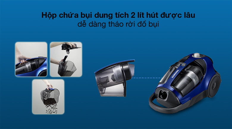 Hộp bụi 2 lít - Máy hút bụi Samsung VCC8836V36/XSV Máy hút bụi dạng hộp Samsung VCC8836V36/XSV Hộp bụi 2 lít - Máy hút bụi Samsung VCC8836V36/XSV