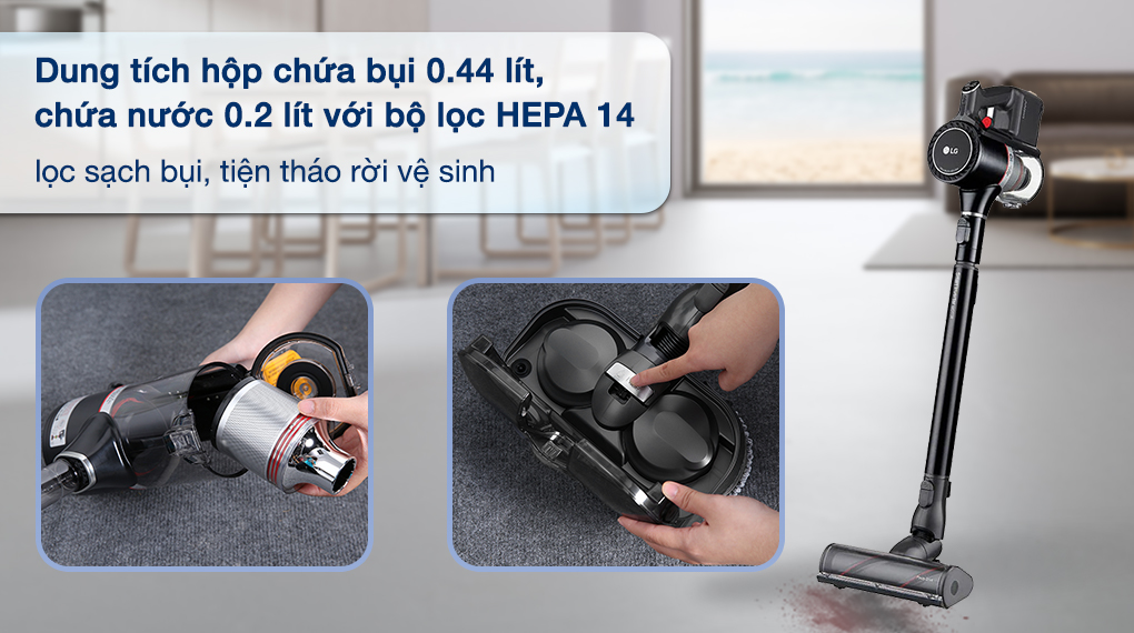 Dung tích Máy hút bụi lau nhà LG A9K-ULTRA Dung tích