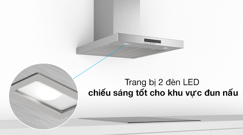 Máy hút mùi áp tường Bosch DWB66DM50B Đèn LED - Máy hút mùi áp tường Bosch DWB66DM50B