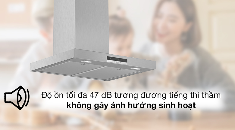 Máy hút mùi áp tường Bosch DWB66DM50B Độ ồn - Máy hút mùi áp tường Bosch DWB66DM50B