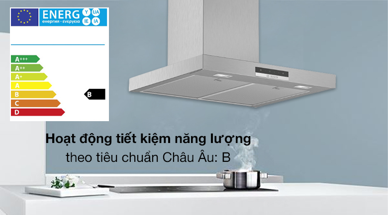 Máy hút mùi áp tường Bosch DWB66DM50B Tiết kiệm điện - Máy hút mùi áp tường Bosch DWB66DM50B