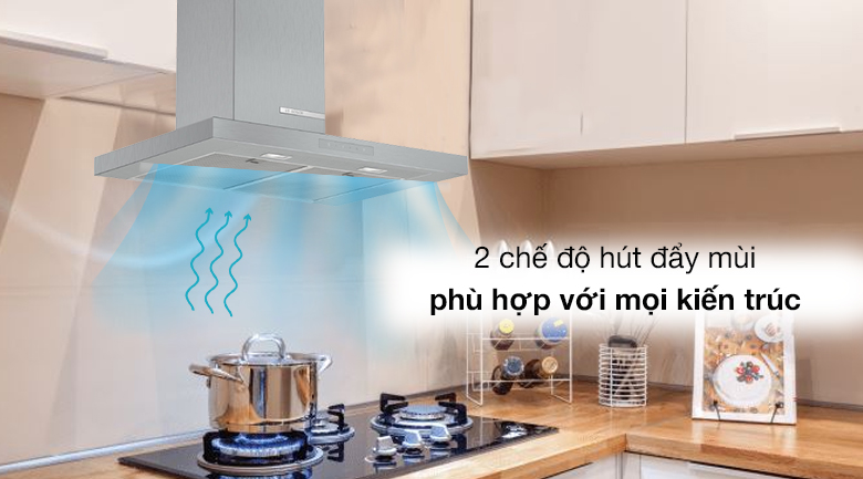 Máy hút mùi áp tường Bosch DWB77CM50 Chế độ hút - Máy hút mùi áp tường Bosch DWB77CM50