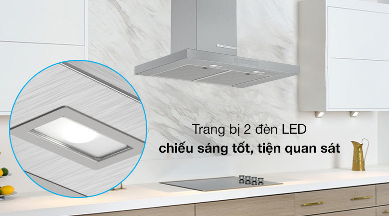 Máy hút mùi áp tường Bosch DWB77CM50 Đèn - Điều khiển - Máy hút mùi áp tường Bosch DWB77CM50