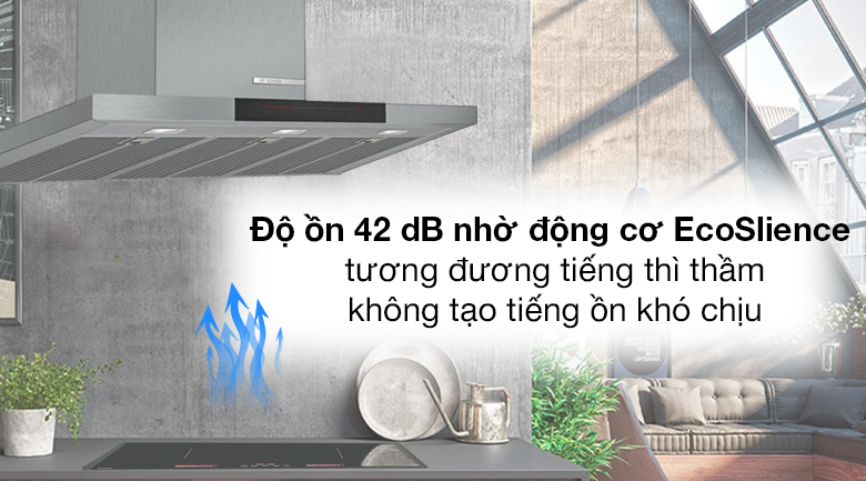 Độ ồn - Bosch DWB98JQ50B Máy hút mùi áp tường Bosch DWB98JQ50B Độ ồn - Bosch DWB98JQ50B