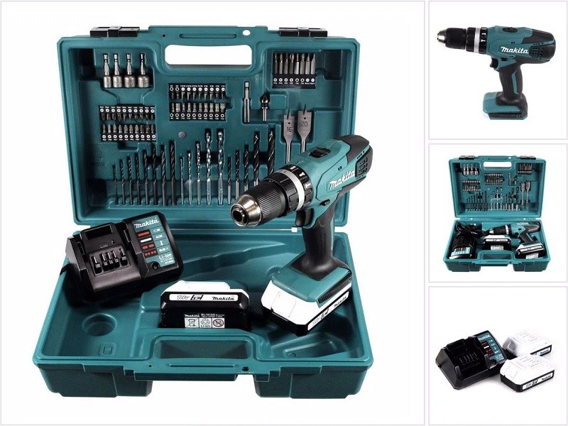 may-khoan-bua-makita-hp457dwe10-49270-2 Máy khoan búa Makita HP457DWE10 Makita HP457DWE10 Máy khoan pin 18V chính hãng, 74 cái phụ kiện