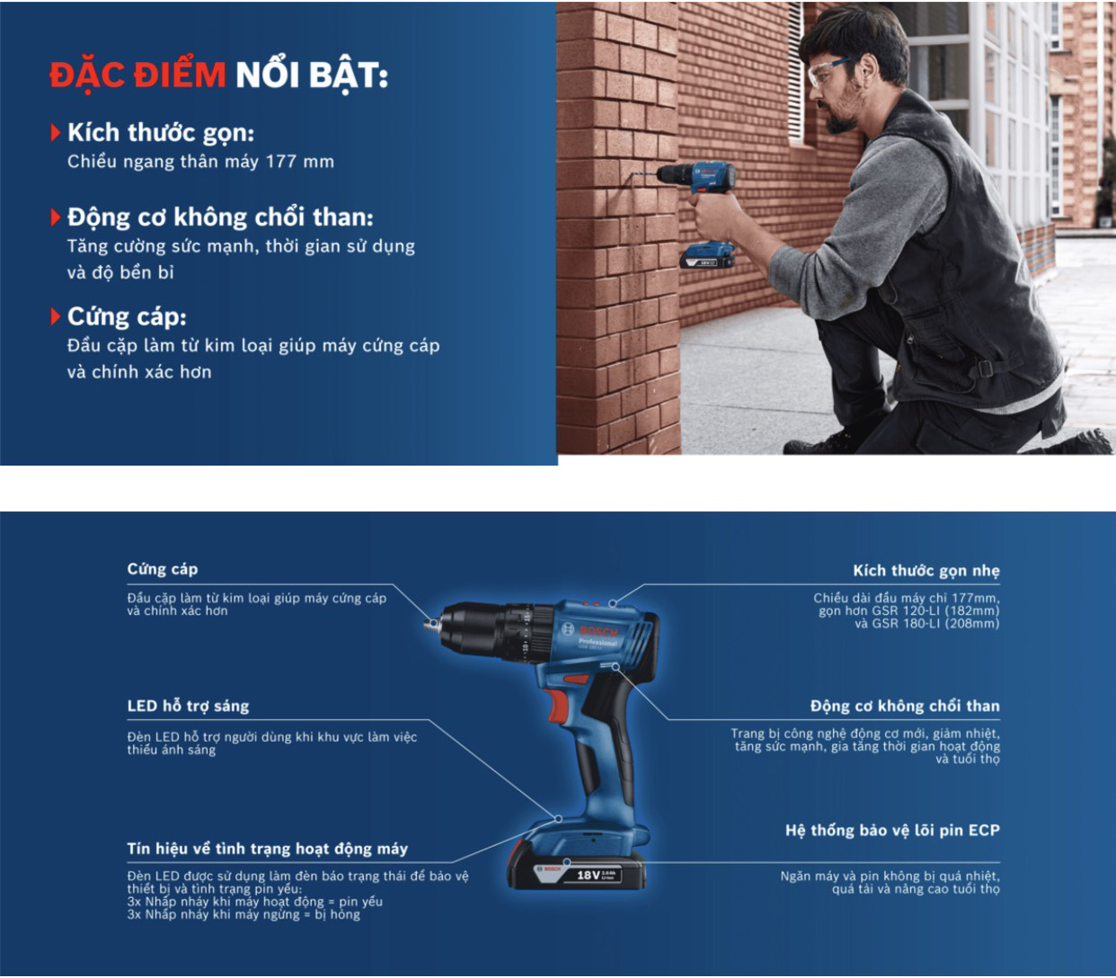 may-khoan-van-vit-pin-bosch-gsb-185-li-va-phu-kien-76792 Máy khoan vặn vít pin Bosch GSB 185-LI và phụ kiện Đặc tính nổi bật của dòng máy khoan động lực Bosch GBS 185 LI