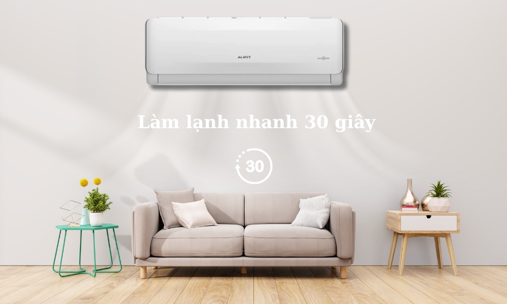 Máy lạnh AUFIT Inverter 2.5 HP AFW24FHA4DI-3VN Tính năng làm lạnh nhanh 30 giây trên Máy Lạnh AUFIT AFW24FHA4DI-3VN