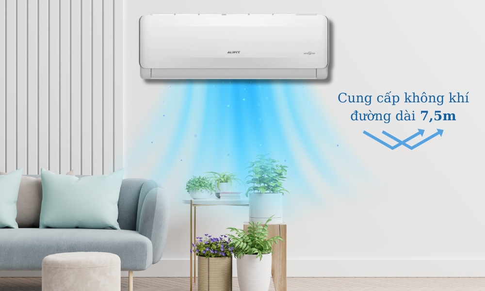 Máy lạnh AUFIT Inverter 2.5 HP AFW24FHA4DI-3VN Máy Lạnh AUFIT AFW24FHA4DI-3VN cung cấp không khí đường dài 7,5m
