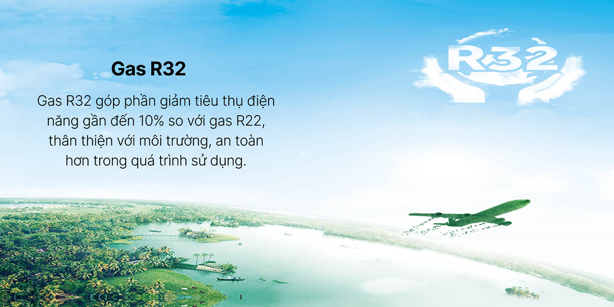 Máy lạnh Aqua Inverter 1 HP AQA-RV10ME Gas làm lạnh R32 thân thiện với môi trường