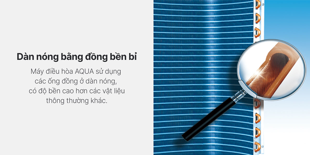 Máy lạnh Aqua Inverter 1.5 HP AQA-RV13ME Ống dẫn gas bằng đồng