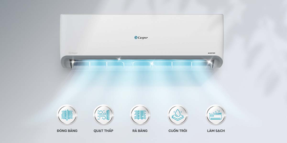 Máy lạnh Casper Inverter 2 HP GC-18IS33 Tự động làm sạch dàn lạnh I-Clean