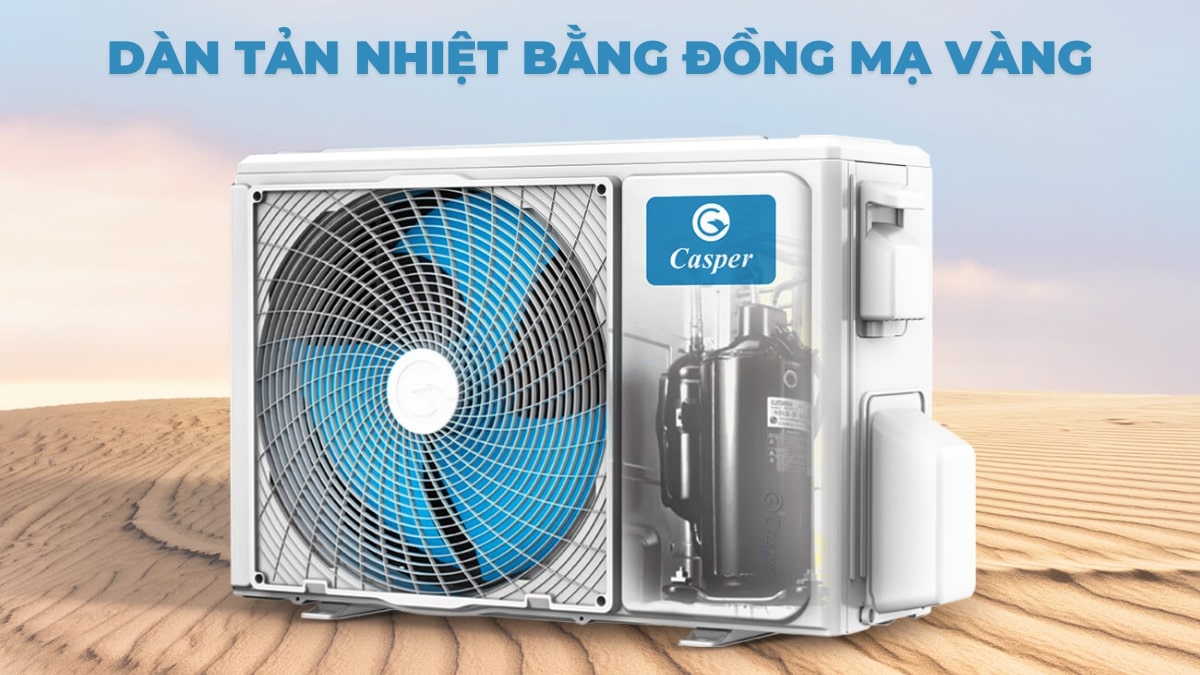 Máy lạnh Casper Inverter 2.5 HP GC-24IS35 Dàn tản nhiệt bằng đồng mạ vàng