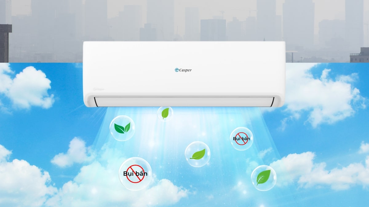 Máy lạnh Casper Inverter 2.5 HP GC-24IS35 Lọc sạch bụi bẩn trong không khí