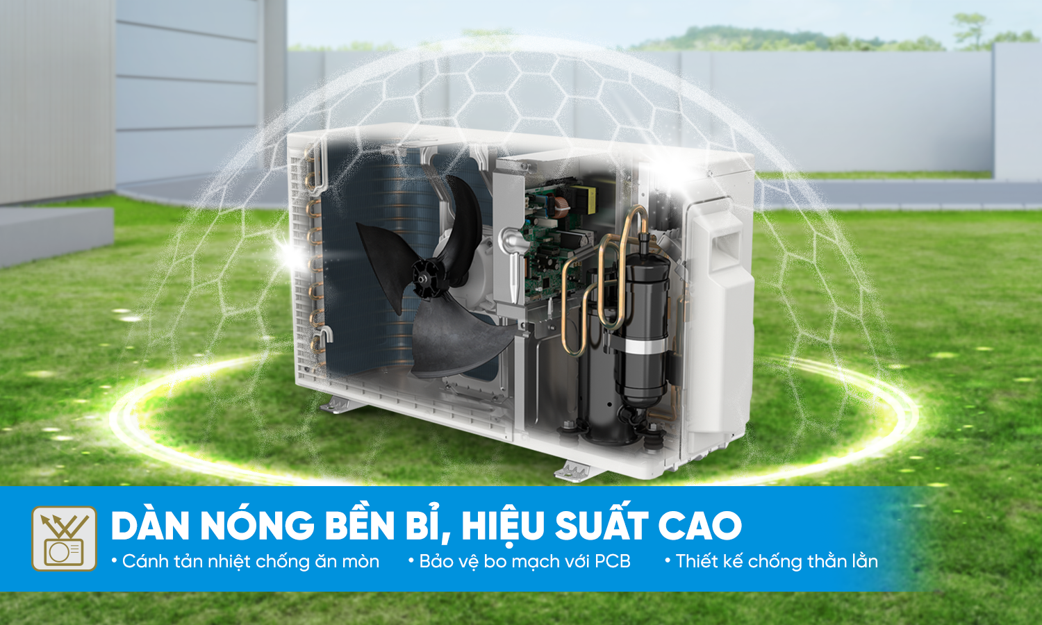 Máy lạnh Daikin Inverter 2.5 HP FTKB60ZVMV Thiết kế vỏ dàn nóng giảm khe hở ngăn chặn thằn lằn xâm nhập