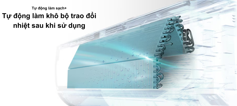 Máy lạnh LG Inverter 2 HP IAC18B1 Công nghệ Auto Clean+ giúp hạn chế ẩm mốc và mùi hôi trong máy lạnh IAC18B1