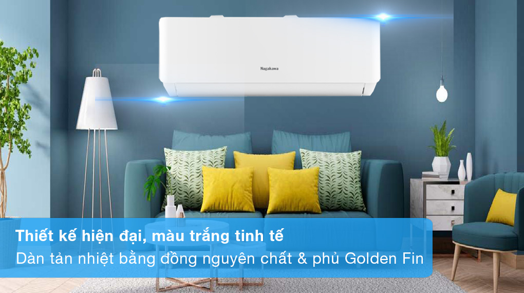 Máy lạnh Nagakawa Inverter 1 HP NIS-C09R2T28 Máy lạnh Nagakawa Inverter 1 HP NIS-C09R2T28 - Thiết kế hiện đại, dàn tản nhiệt bằng đồng nguyên chất và có phủ lớp Golden Fin