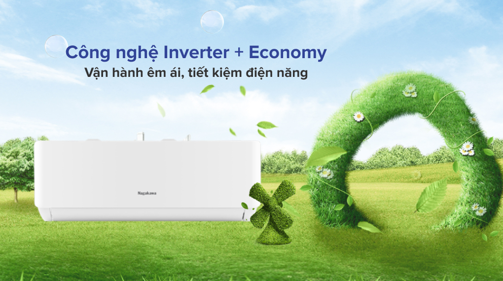 Máy lạnh Nagakawa Inverter 1.5 HP NIS-C12R2T28 Máy lạnh Nagakawa Inverter 1.5 HP NIS-C12R2T28 - Công nghệ tiết kiệm điện
