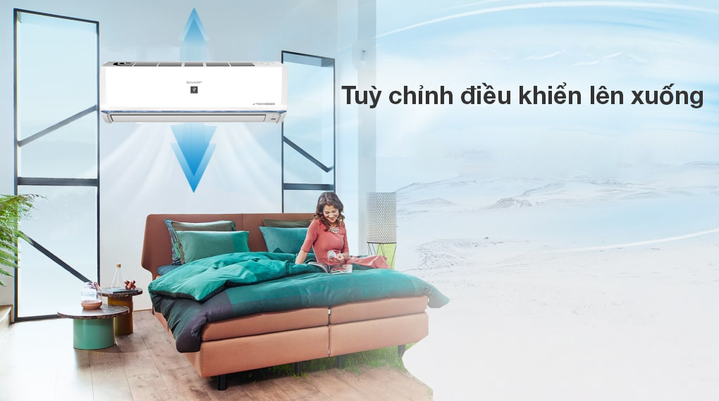 Máy lạnh Sharp Inverter 1 HP AH-XP10BSW Máy lạnh Sharp Inverter 1 HP AH-XP10BSW - Cơ chế thổi gió